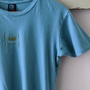 ALTERNATIVE Vintage Soft I Aqua Blue  "Junk Queen" Graphic T-shirt Top, L